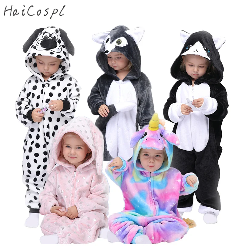 Piyama Anak Perempuan Kigurumi Unicorn Anak-anak Gaya Baru Pakaian Tidur Piyama Onesie Kostum Cosplay Hewan Halloween Anak Lucu