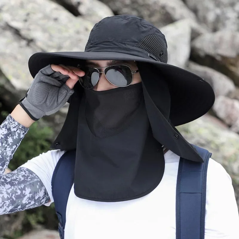 Sombrero pesca outdoor ajust., prot. พลังงานแสงอาทิตย์, sombrilla transpirable plegable, hombres/mujeres, senderismo, ตั้งแคมป์, gorra สบายๆ