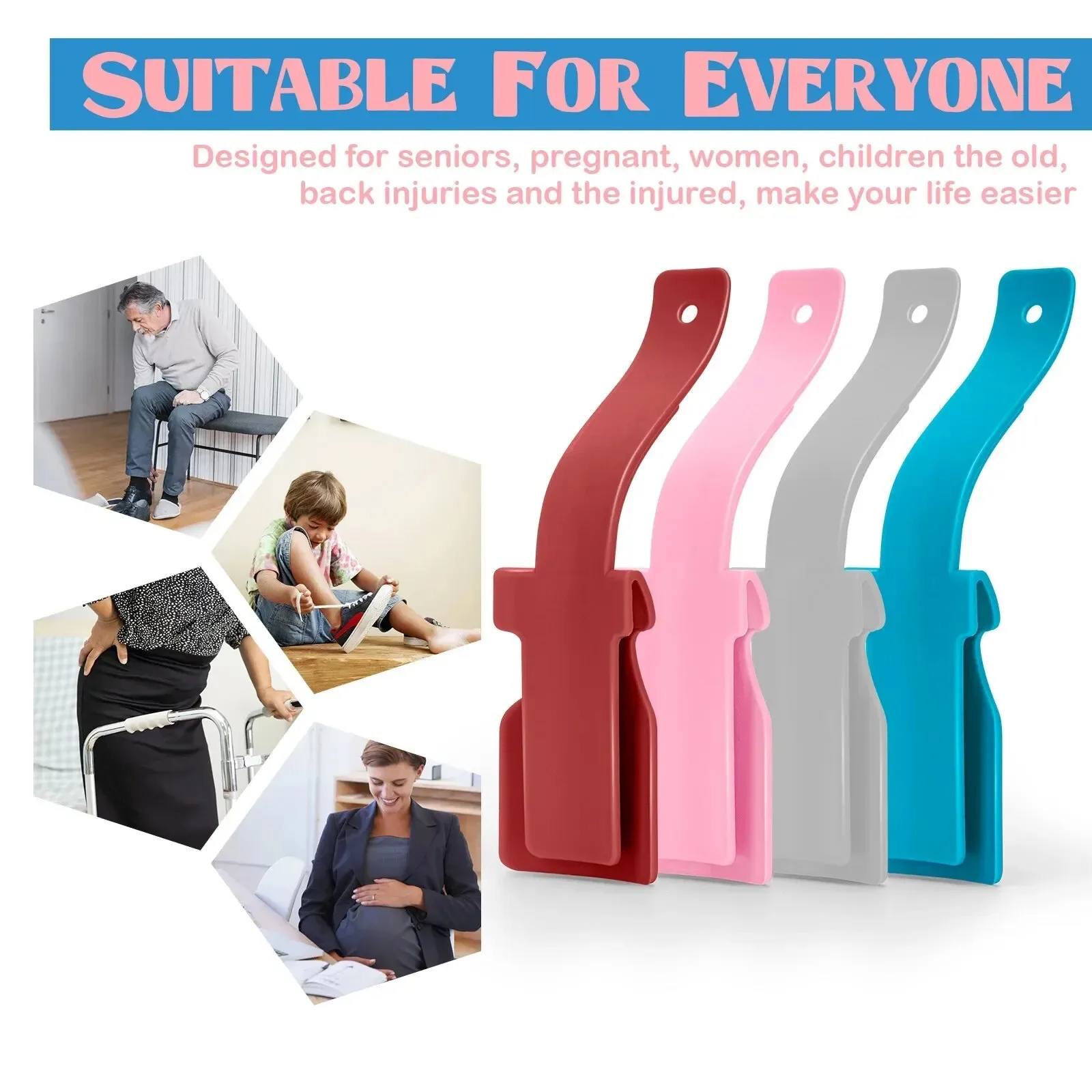 Professional Shoe Horn Plastic Shoehorn Lazy Shoe Helper High Quality Anti-Slip Shoe Lifter For Elderly Shoe Accessorie
