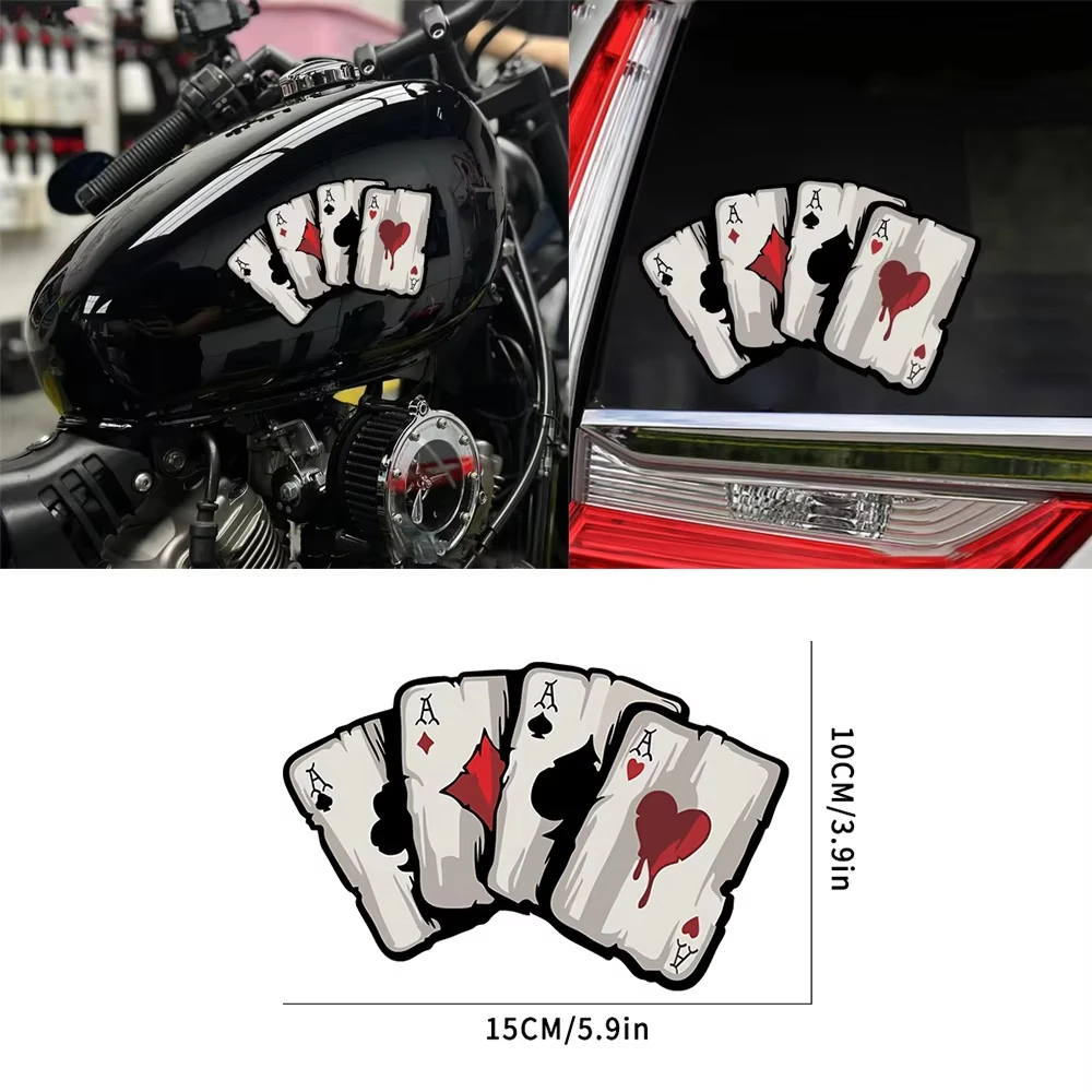 Poker espadas um padrão decalques da motocicleta motocross tanque de combustível cafe racer corpo carro janelas engraçado decoração jogando cartão adesivos