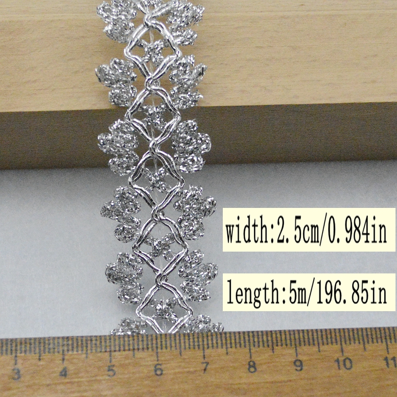 5 Meter/16,4 Fuß Neue Spitze Gürtel Kleidung Zubehör DIY Vorhang Spitze Kleidung Zubehör Doppelseitige Spitze Polyester Spitze