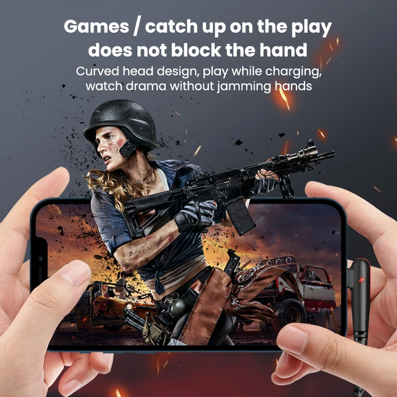 120 W 90 Grad Typ C Kabel Schnellladekabel für Samsung S21 Xiaomi 14 iPhone15 Schnellladung 3.0 Datenkabel Ladekabel