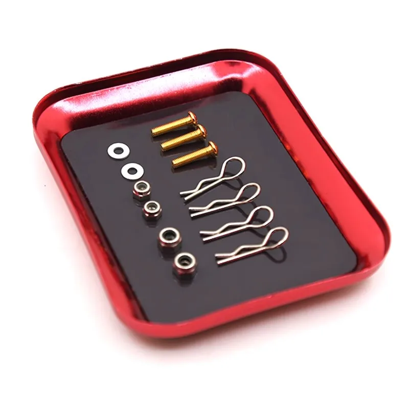 2PCS RC Reparatur Werkzeug Aluminium Legierung Magnetische Pad Schraube Tablett Platte Lagerung Box Für Flugzeug Auto Boot RC Modell Reparatur werkzeug