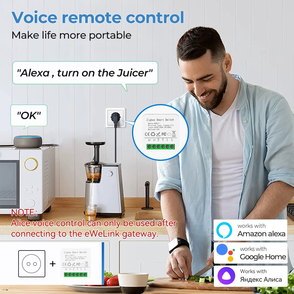 Ewelink app mini zigbee3.0 módulo de interruptor inteligente suporte 2way controle casa inteligente diy interruptores controle voz para alexa google alice