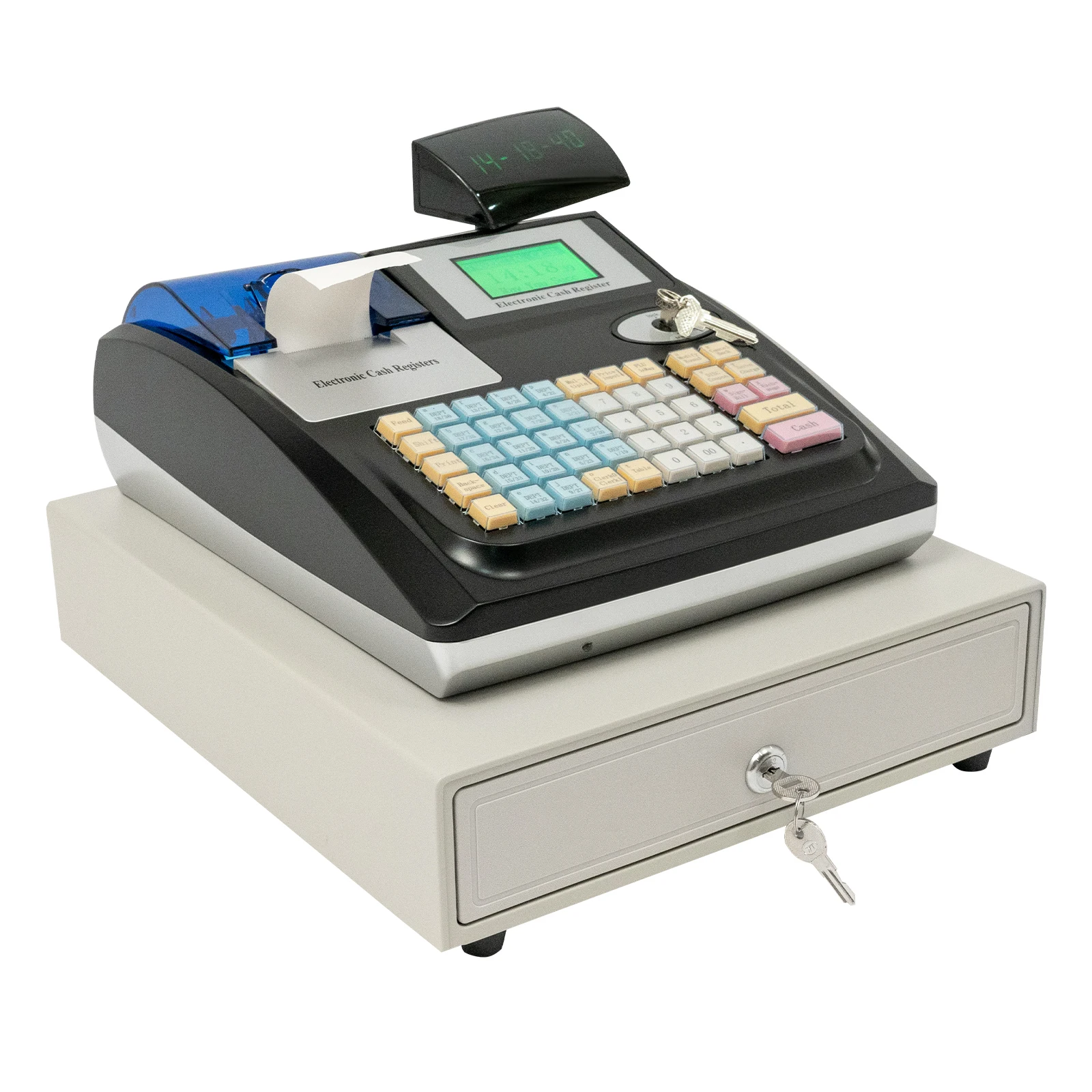 Robusto registratore di cassa elettronico con rilevatore di banconote a doppio display 48 tasti 36 depositi 10K PLU USB/RS232 a basso consumo