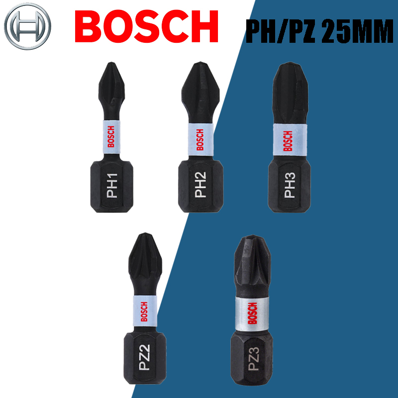 BOSCH оригинальный PH1/2/3 PZ2/3 ударный тип бит прочный нескользящий высокоскоростной стальной столярный сверло отверстие аксессуары для электроинструментов