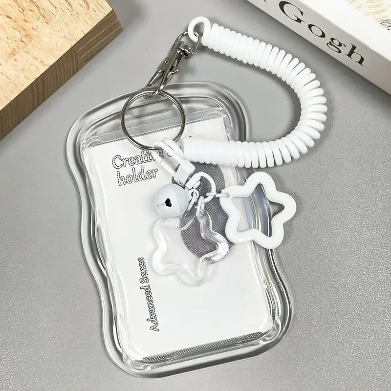 Bus Card Student Card Case Photo Protector Creative Design Kpop Photocard Holder Transparent Card Holder Keychain Photo Sleeves