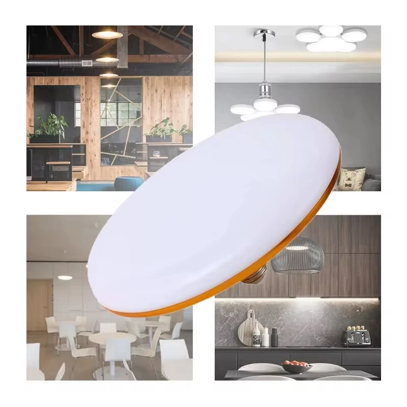 Lampa sufitowa LED w kształcie latającego spodka, 15W, oświetlenie wewnętrzne, 6500K, lampa UFO do garażu, żarówka LED 220V, gwint E27, energooszczędna lampa domowa.