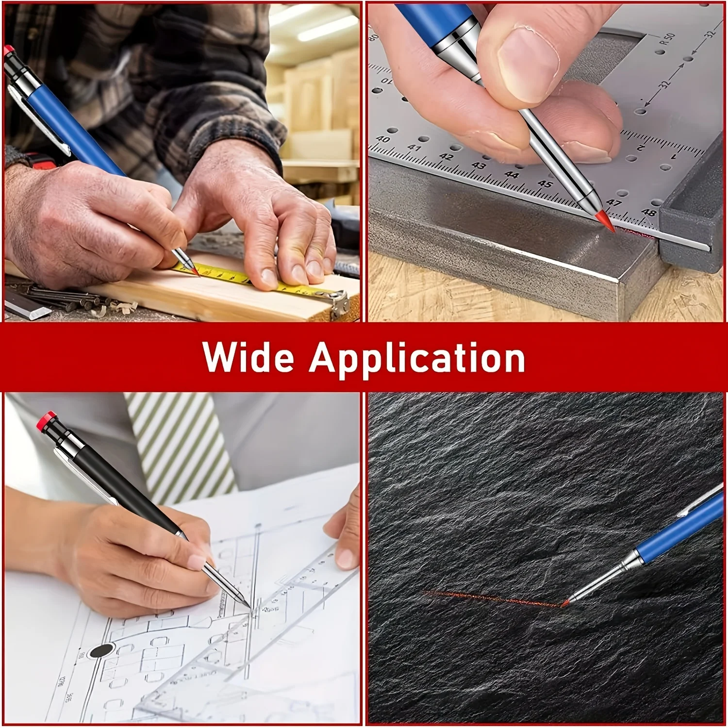 2.8 มม.โลหะอลูมิเนียม Rod Deep Hole ปากกา,ปากกามาร์กเกอร์,ไม้ดินสอ,Built-in ดินสอ Sharpener