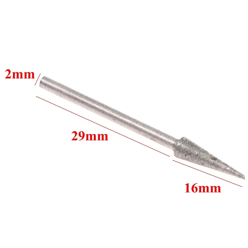 6 Stücke 1-4mm Diamant Schleifkopf Nadel Bits Grate Gravur Schnitzwerkzeug 2,35mm Schaft D