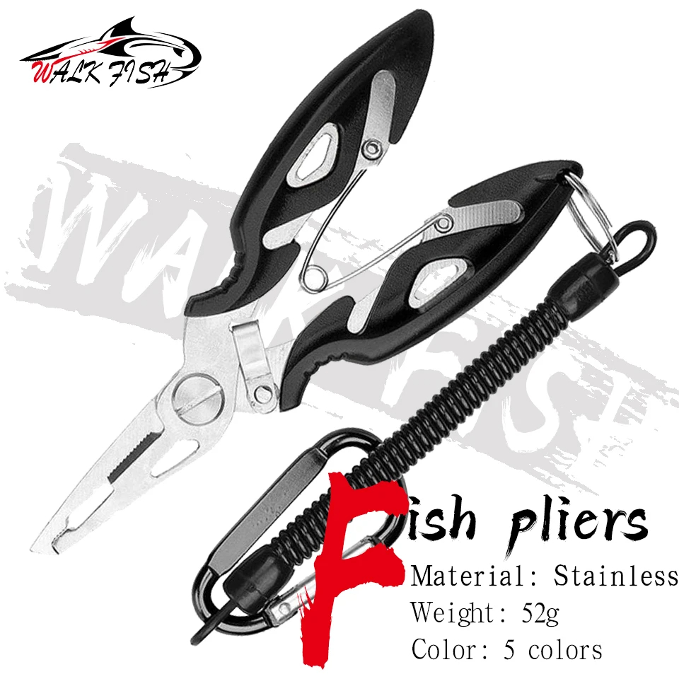 WALK Fish Multifunction Fishing Tools for Goods Winter Tackle Pliers Vise Knitting Flies Scissors Braid Set Fish Tongs