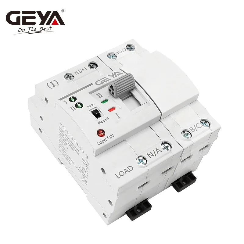 GEYA G2R Din Rail 2P 4P ATS interruptor de transferencia automática de doble potencia interruptores selectores eléctricos potencia ininterrumpida 63A 110V 220V
