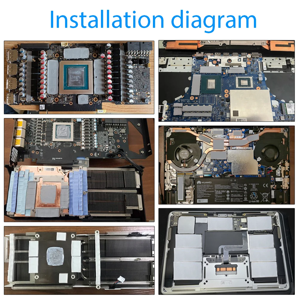Upsiren-CPU GPUグラフィックカード用の熱放散シリコンパッド、水冷、サーマルグリースパッド、16w、100x100mm
