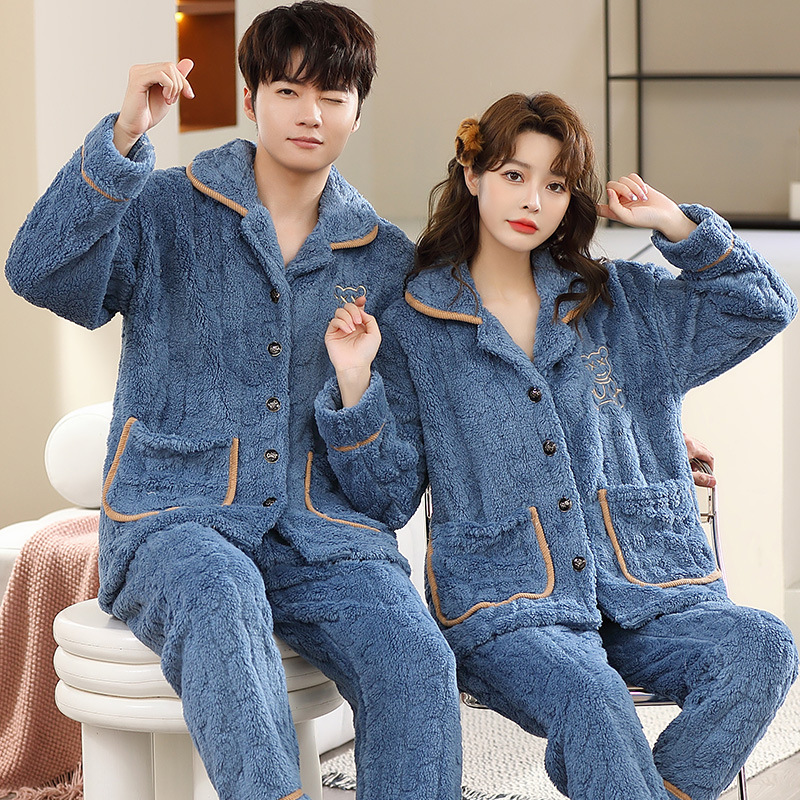 Pijama tamanho grande 6xl homem quente inverno amantes pijamas roupa de noite flanela pijamas conjunto grosso pijamas manga longa