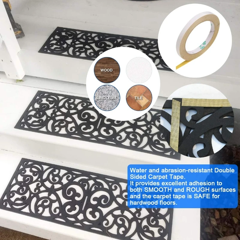 1 peça de degraus de escada de design oco, tapetes de segurança ao ar livre duráveis para escadas domésticas e decoração de casa de segurança de quintal