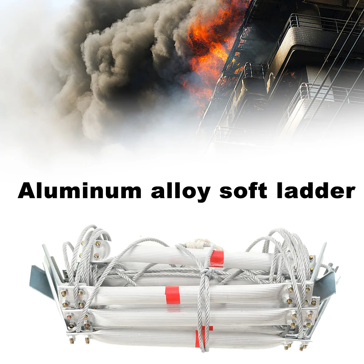 Scala morbida in lega di alluminio da 5 m Scala in corda per fuga antincendio Prevenzione antincendio domestica Scala da arrampicata per ingegneria di salvataggio ad alta quota