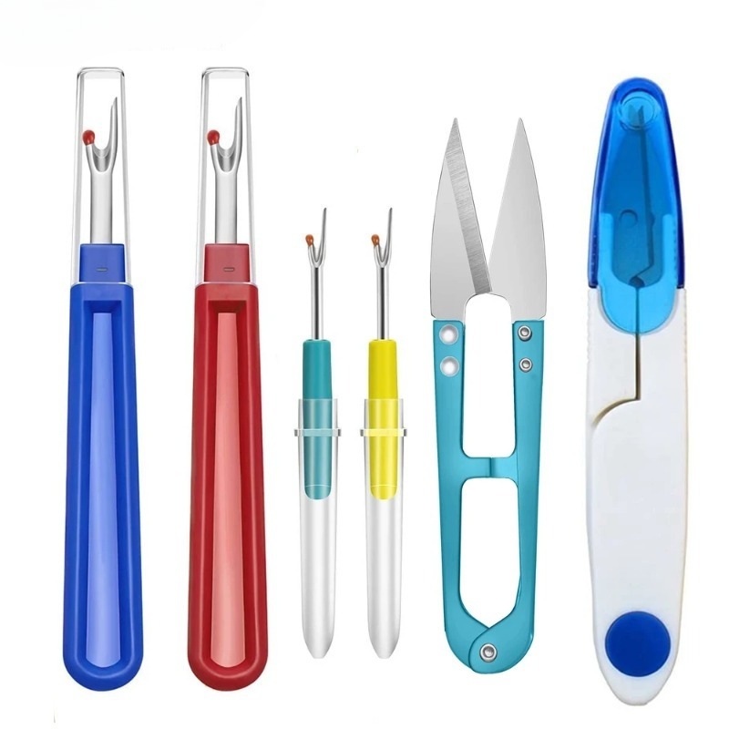 Kit de ripper de costura de costura colorido ponto de costura unpicker costura ripper & cortador de linha tesoura para linha de costura remover