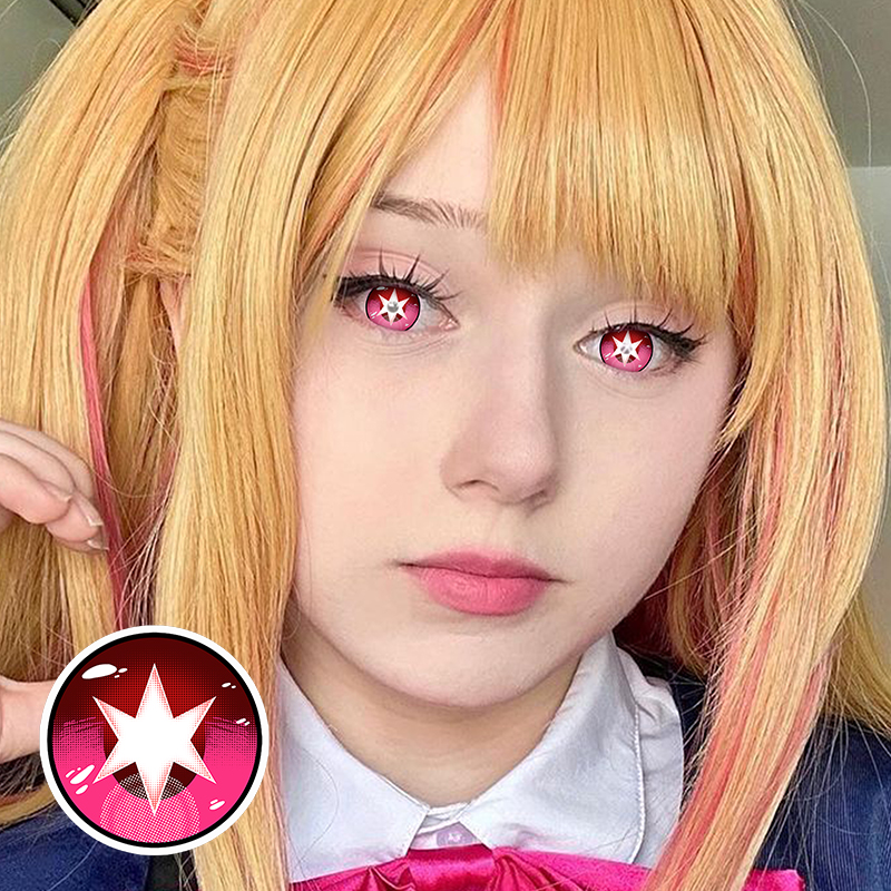 バイオエッセンス 1 ペアハロウィンコスプレコンタクトレンズ星野愛ルビールビーアクアマリンカナコスプレピンクレンズパープルアニメレンズ