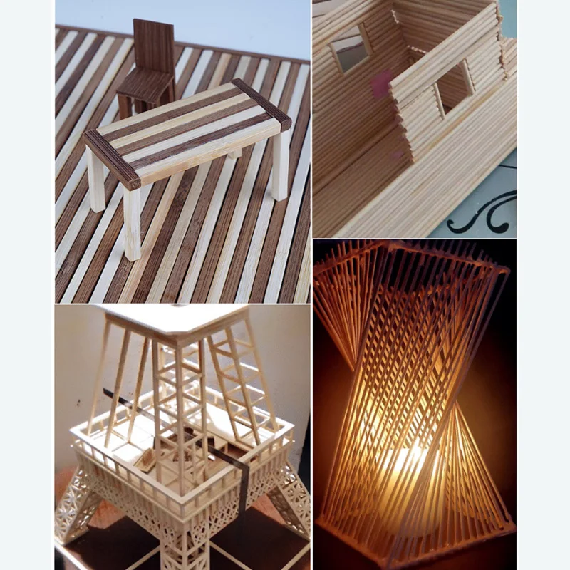 10 ชิ้น/ล็อตไม้ไผ่ไม้ DIY อาคารวัสดุ Handmade Craft เฟอร์นิเจอร์โคมไฟทําเครื่องประดับ