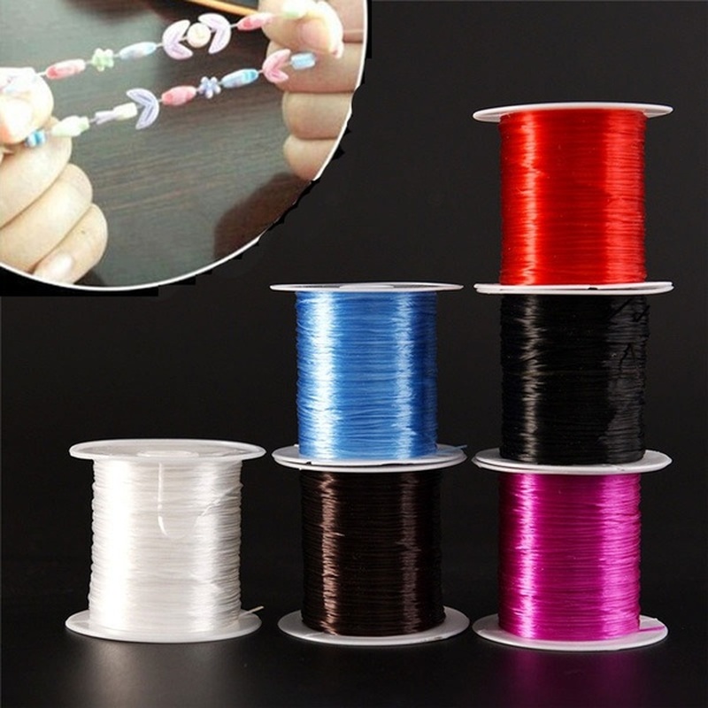 Cable de cuentas de cristal elástico fuerte de 393 pulgadas/rollo de 1mm para pulseras, hilo elástico, collar, joyería DIY, línea de cordones
