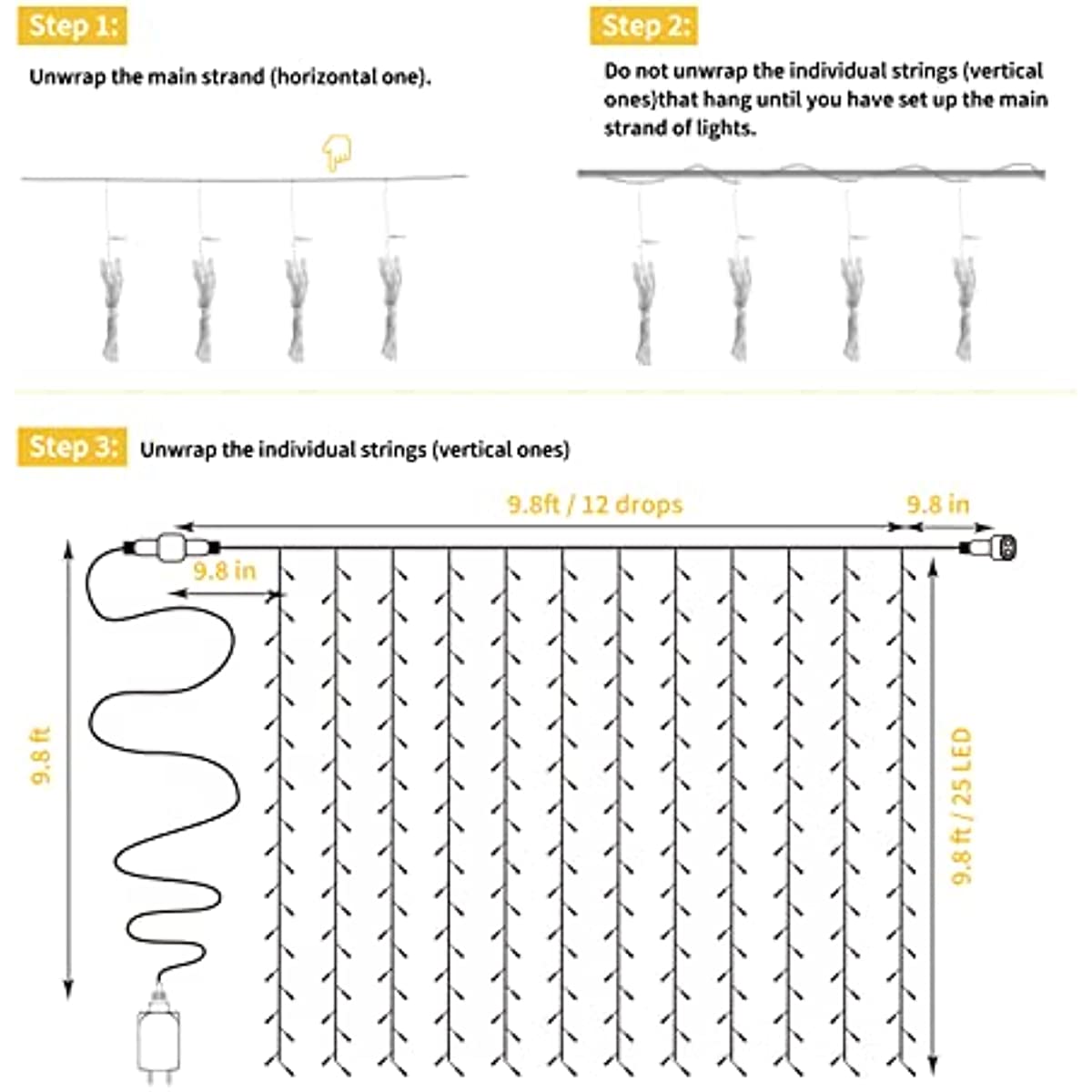 3x1 3x2 3x3 6x3 LED 커튼 문자열 조명 크리스마스 장식 갈 랜드 요정 빛 새해 웨딩 홀리데이 조명 원격