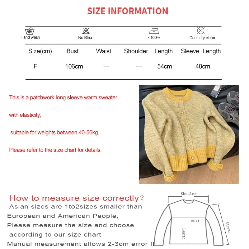 HELIAR Single-breasted เสื้อสเวตเตอร์ถักแขนยาว Patchwork ถักเสื้อกันหนาว O-คอสบายๆเสื้อสํานักงาน Outerwear ฤดูใบไม้ร่วงฤดูหนาว