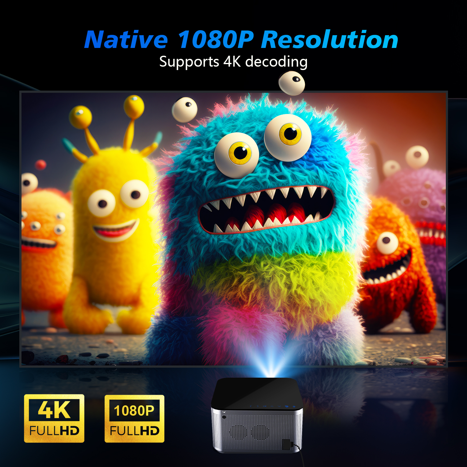 Magcubic 580ANSI proiettore Android 11 4K 1080P Wifi6 controllo vocale Allwinner H713 messa a fuoco elettronica BT 5.0 Home Cinema HY350 Pro