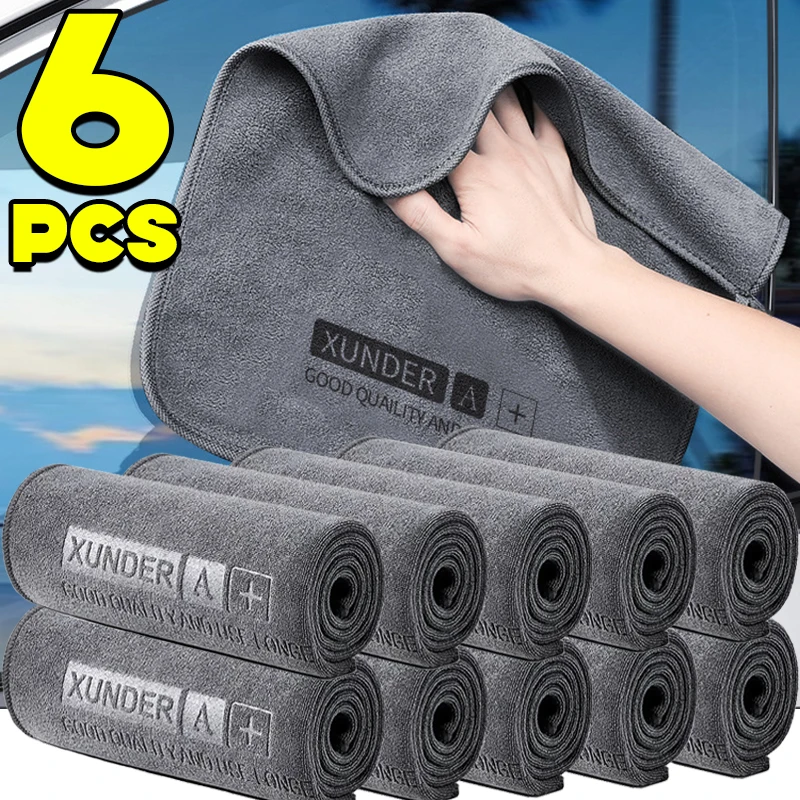 6/1 шт., высококачественное полотенце для мытья автомобиля из микрофибры, автоочистка, сушильная ткань, подшивка автомобиля, детализация, ткань, водопоглощающая автомобильная тряпка