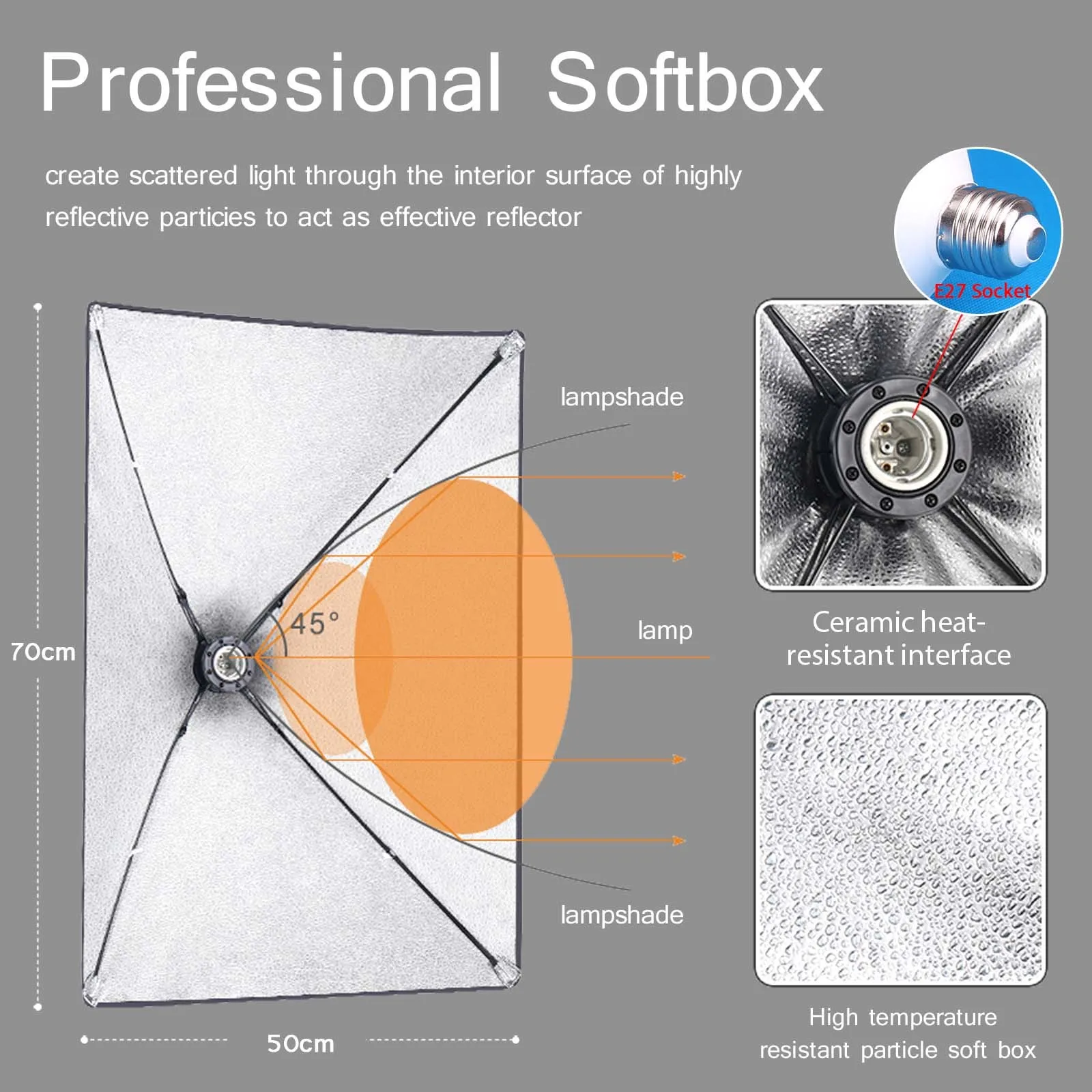 Professional Photography softbox Lighting soft box With Tripod E27 Photographic Bulb Continuous Light System for Photo studio