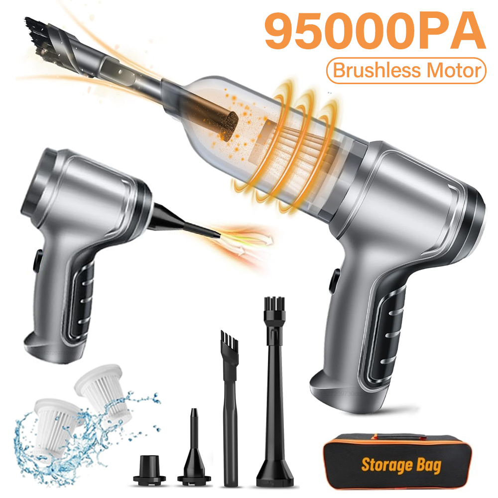 Aspirador de coche inalámbrico portátil 95000PA alta potencia 2 en 1 Mini aspirador de mano soplador para el hogar del coche
