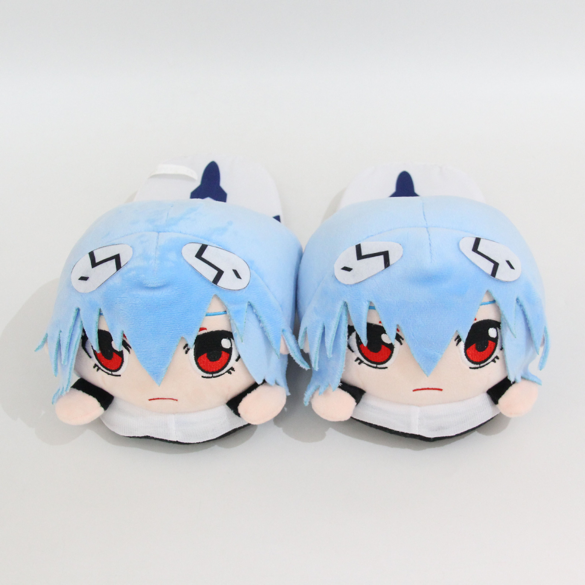 Zapatillas de casa de pareja de dibujos animados, zapatillas de felpa de soldado evangelico del nuevo siglo, animación Rei Ayanami, zapatilla de algodón para Otoño e Invierno