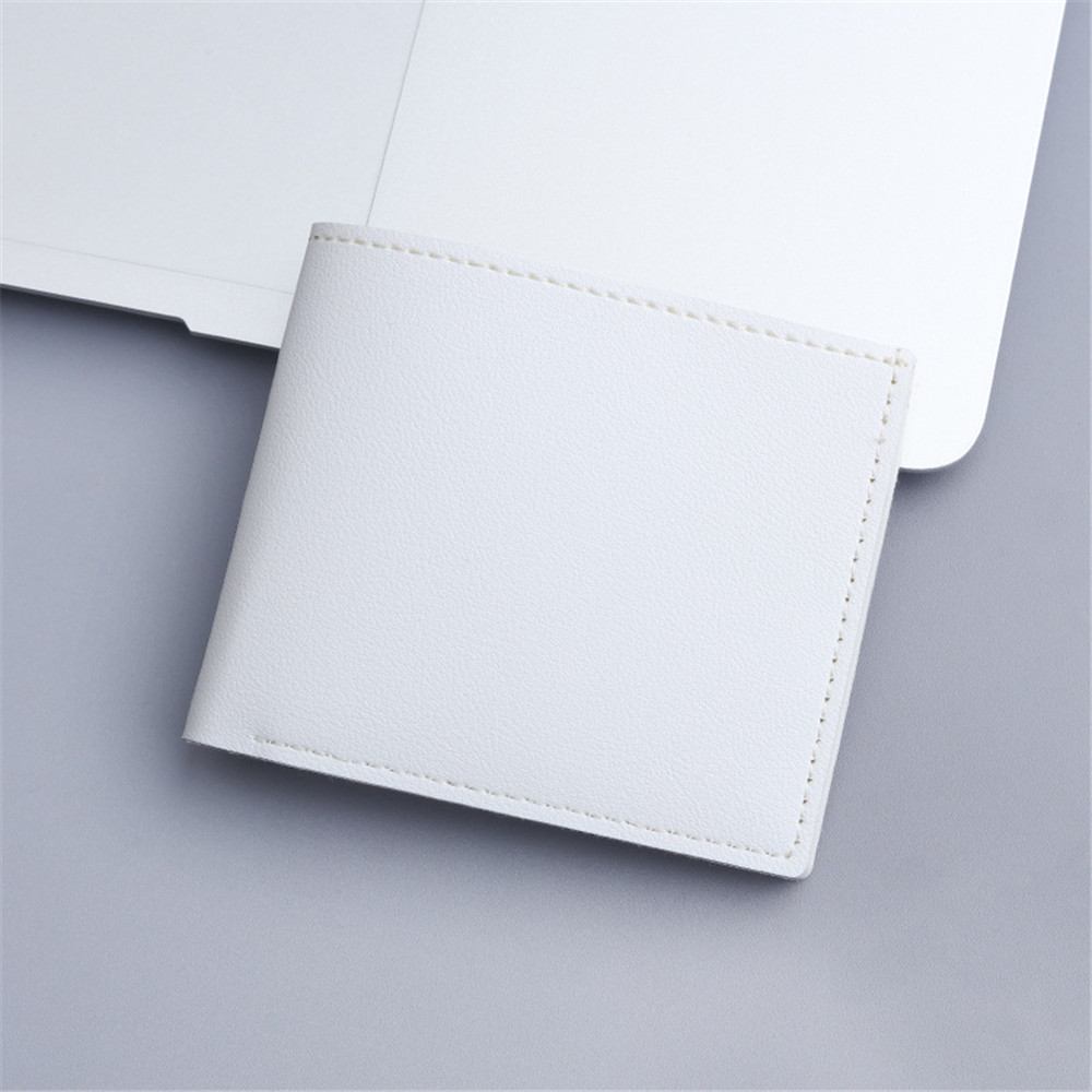 Fashion Men Short PU Leather Wallet Simple Solid Color Thin Male Credit Card Holder Small Money Purses Business Foldable Wallet