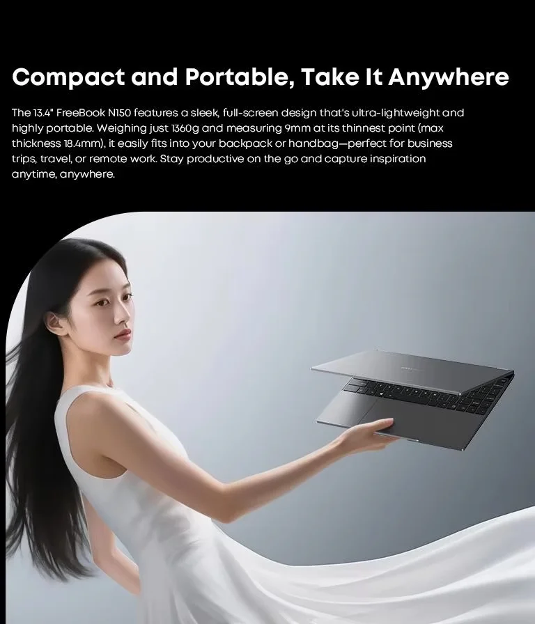 CHUWI 프리북 태블릿 노트북 2-in-1 인텔 N150 13.5인치 FHD 터치스크린 16GB LPDDR5 RAM 512GB SSD WIFI6 BT5.2 윈도우 11 노트북