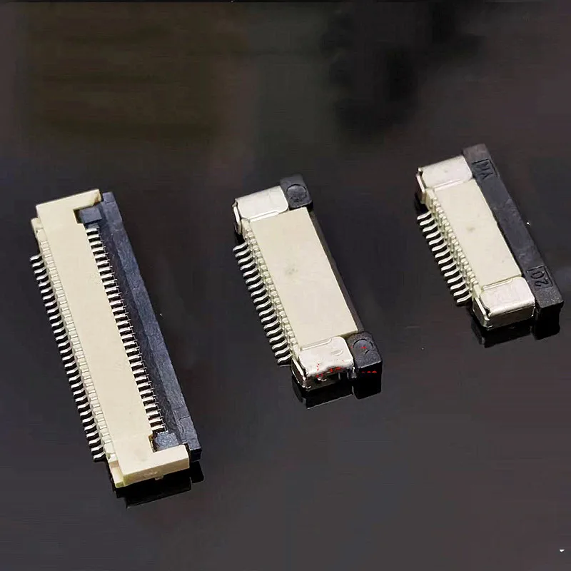 10 PZ Connettore FPC Passo 0.5mm Flip-Bottom/Pull-Top/Pull Bottom Collegamento Verticale SMT Offset Pin Presa Cavo Piatto Flessibile
