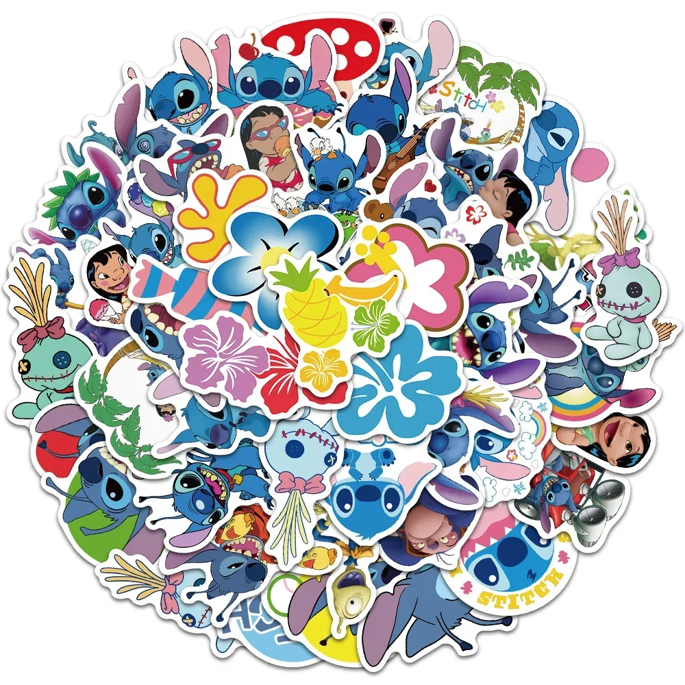 สติกเกอร์การ์ตูนน่ารัก Lilo & Stitch decals Mickey ไดอารี่ DIY แล็ปท็อปกระเป๋าสเก็ตบอร์ด Graffiti decals สนุกของเล่นคลาสสิก