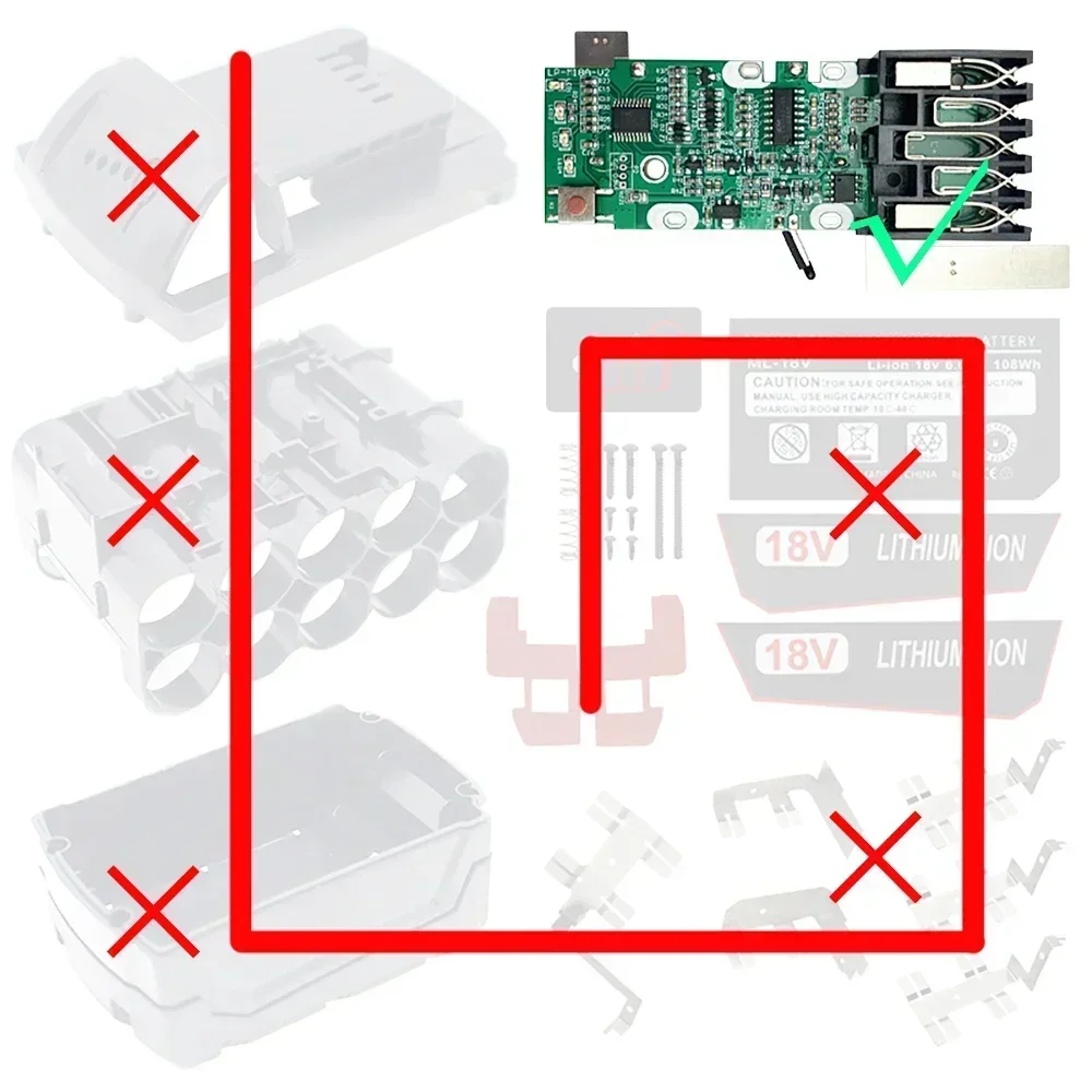 Para placa de circuito de protección de carga PCB M18 para Milwaukee 18V 3Ah 4Ah 5Ah 6Ah batería de iones de litio placa base PCB 48-11-1811