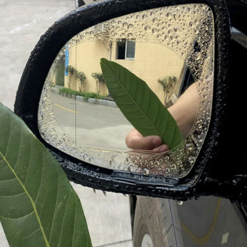 2 uds pegatina de coche película impermeable para espejo retrovisor de coche película de lluvia para espejo retrovisor de coche vista clara en días lluviosos