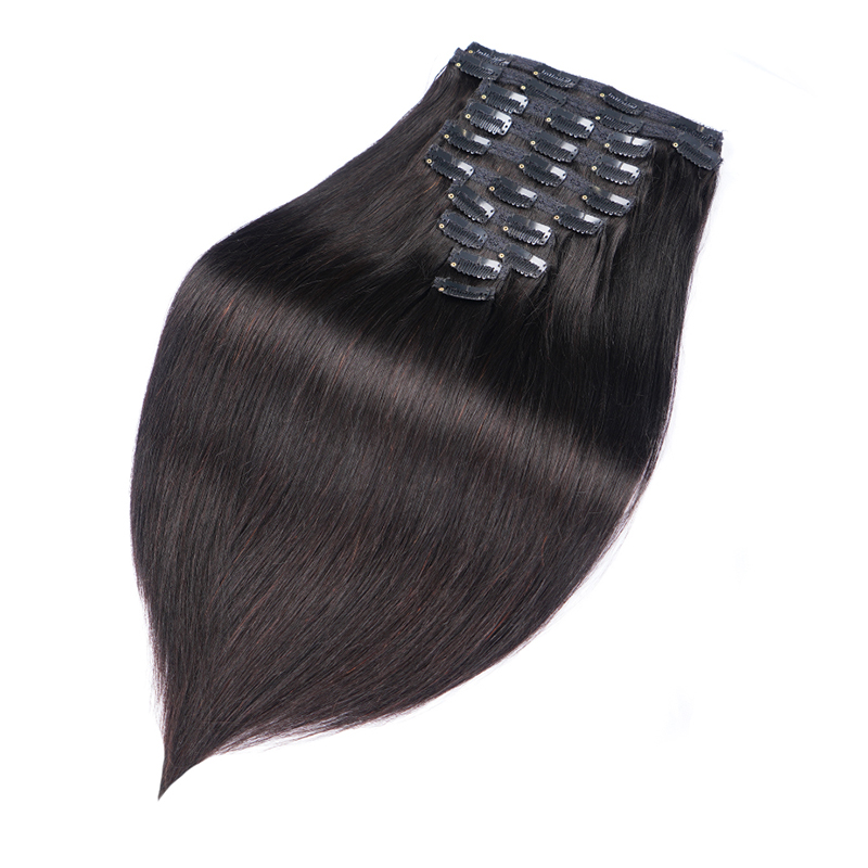 Doreen 160G 200G 240G série de Volume Machine brésilienne Remy pince droite dans les Extensions de cheveux humains pleine tête 10 pièces 16 à 24 pouces