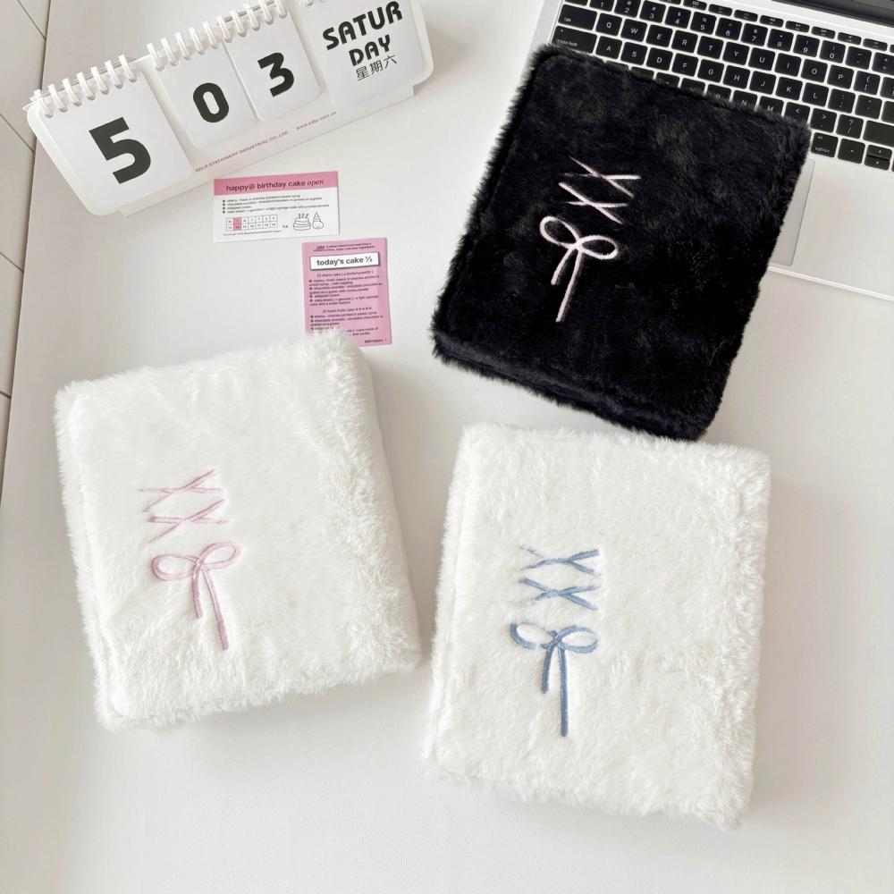 弓韓国かわいいぬいぐるみ A6 バインダーフォトカードホルダー Kpop アイドルフォトアルバム写真収集ブックフォトカード学校文具