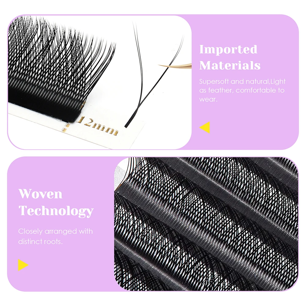 MASSCAKU U Shape YY False Eyelashes 8-15mm Mix C D Curl Double Tips Lashes Extension Hand-wowen Individual Eyelash Wholesale