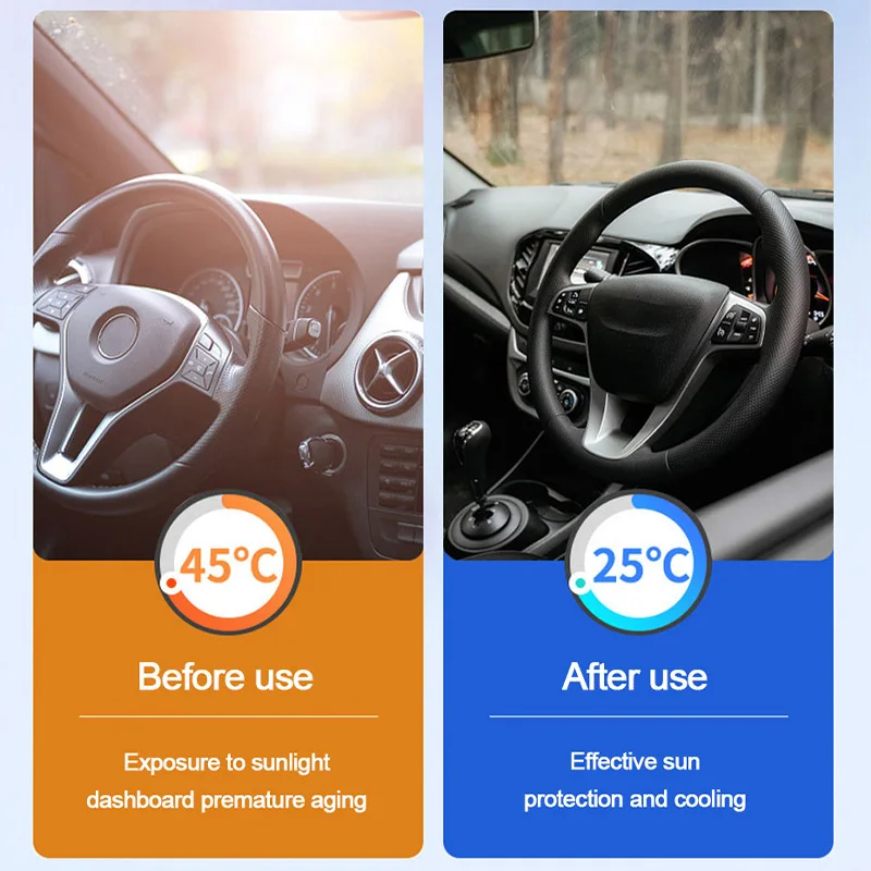 SEAMETAL-sombra para parabrisas de coche, cubiertas para ventana delantera, protector solar, viseras de sol, aislamiento térmico, Parasol para accesorios de coche