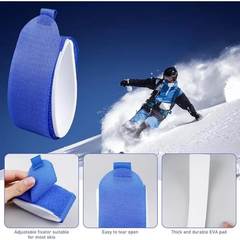 Nylon Ski Straps Adjustable Portable Fastener Tape Hook and Loop Ski Fixing Wraps Adjustable Snowboard Nylon Strap Ski Accessary
