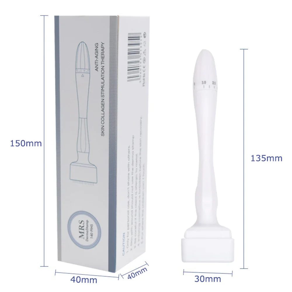 140er verstellbarer Microneedling-Derma-Stempel aus Titan, steril, für Gesicht, Brot, Hautpflege, Haarwachstum