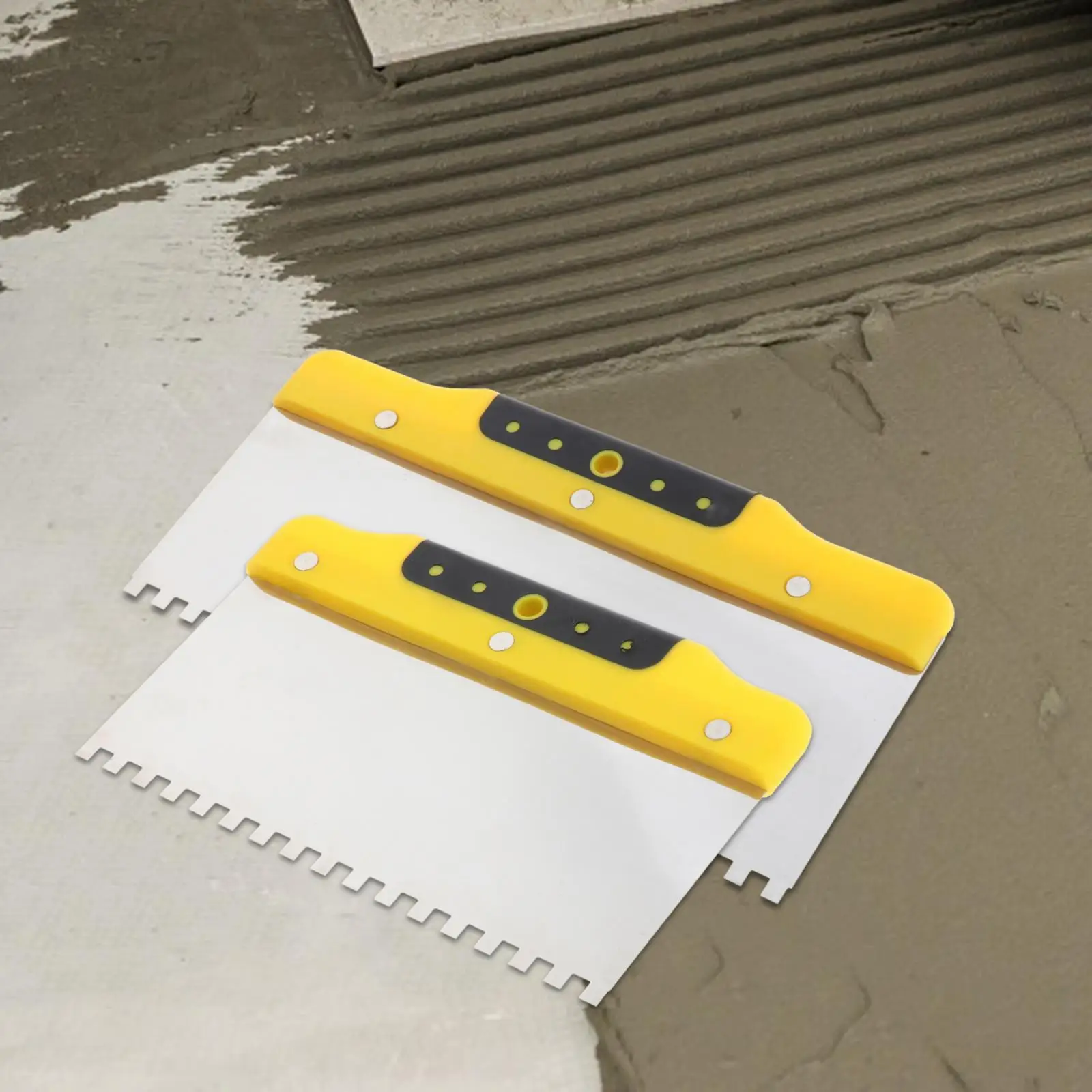 เกรียง Drywall ไม้พายมีรอยบากพร้อมด้ามจับสบาย เกรียงสแตนเลส เกรียงฉาบปูนคอนกรีต เครื่องมือก่อสร้าง
