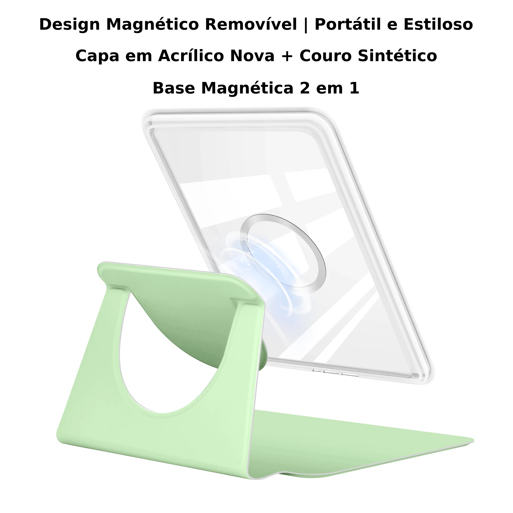 Para capa Kindle 11a geração 6'' 360 °   Estojo acrílico removível magnético giratório 2 em 1, suporte de couro PU RS23CV C2V2L3 Sleep Funda