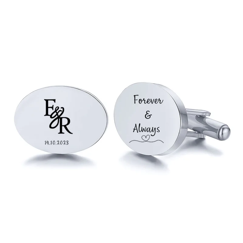 ส่วนบุคคล Man Cufflinks สแตนเลสเสื้อ Cuff ปุ่มงานแต่งงานที่กําหนดเองของขวัญ Mens Cufflinks