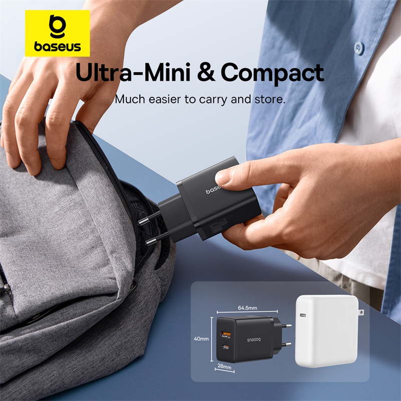 Baseus 20 ワット USB 充電器デュアル充電ポートサポートタイプ C PD 急速充電電話充電器 iPhone 15 14 13 12 プロマックス 11 8 プラス