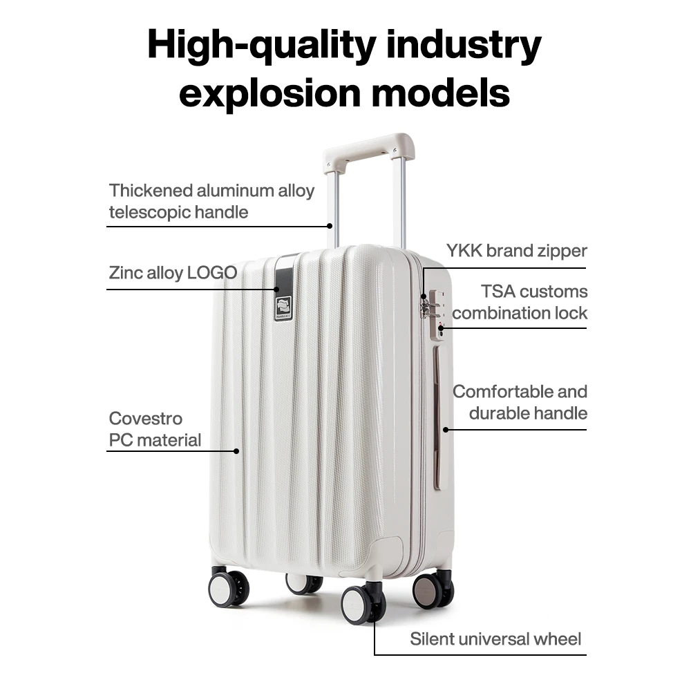 ที่ดีที่สุด Spinner กระเป๋าเดินทาง PC รถเข็นกระเป๋าเดินทาง Rolling Wheel Carry-On Boarding ผู้ชายผู้หญิงกระเป๋าเดินทางการเดินทาง H80002