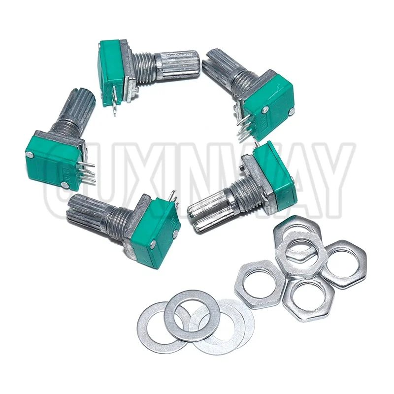 5 uds 3Pin RK097N potenciómetro B100K B1K B5K B10K B20K B50K B500K RK097 potenciómetros sellado de amplificador de Audio