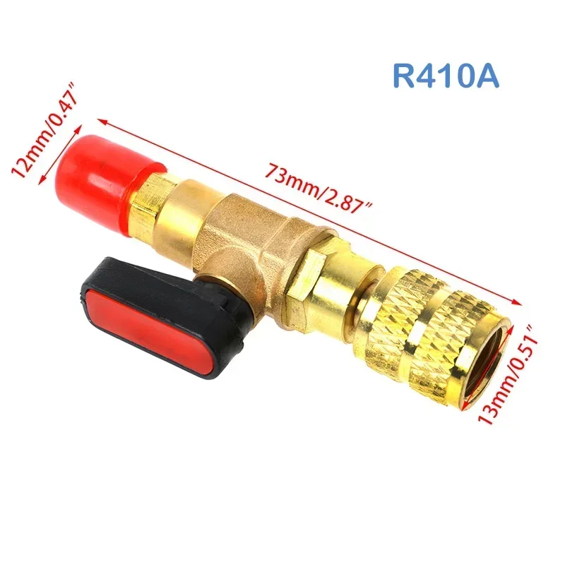 1/4 "수-1/4" 암 SAE R410A 냉매 스트레이트 볼 밸브, AC 충전